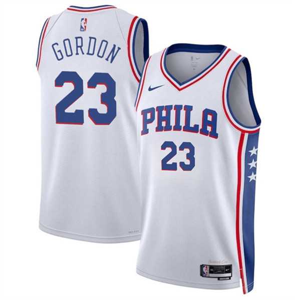Men%27s Philadelphia 76ers #23 Eric Gordon White Association Edition Stitched Jersey Dzhi->philadelphia 76ers->NBA Jersey